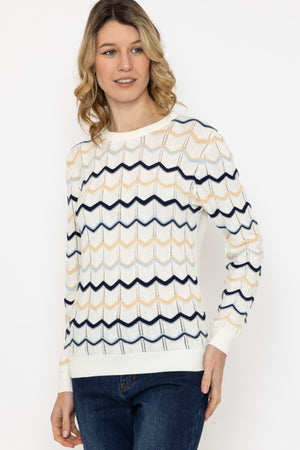 Carraig Donn Textured Crew Neck Knit in Ecru