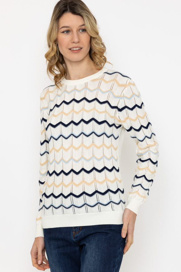 Carraig Donn Textured Crew Neck Knit in Ecru