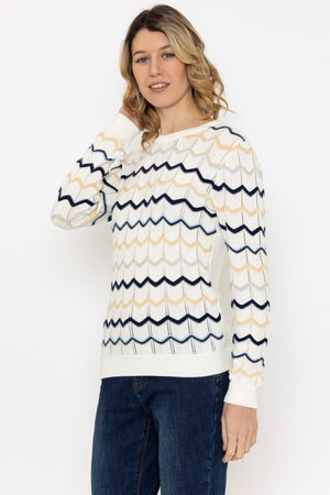 Carraig Donn Textured Crew Neck Knit in Ecru
