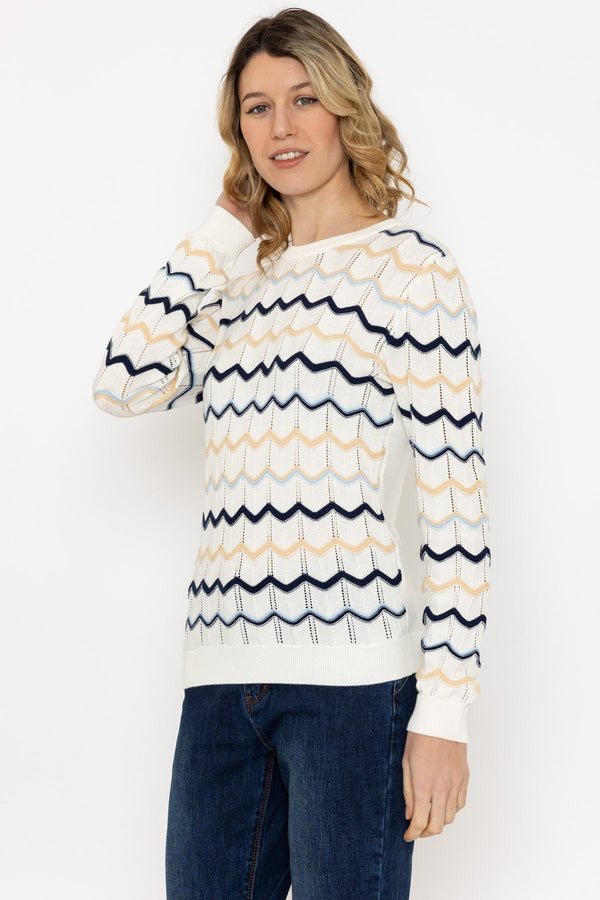 Carraig Donn Textured Crew Neck Knit in Ecru