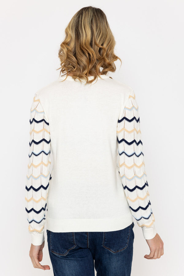 Carraig Donn Textured Crew Neck Knit in Ecru