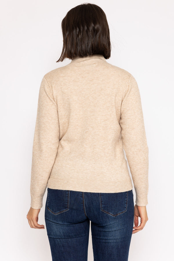 Carraig Donn Textured High Neck Knit Ecru