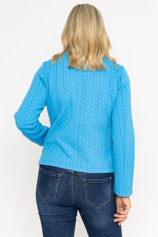 Carraig Donn Textured Jersey Zip Jacket In Blue