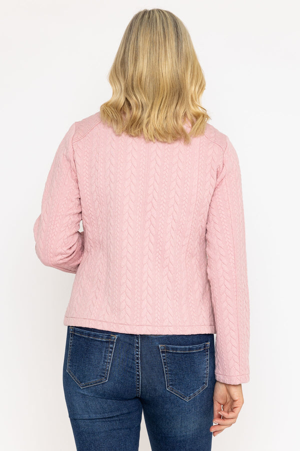 Carraig Donn Textured Jersey Zip Jacket in Pink