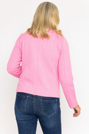 Carraig Donn Textured Jersey Zip Jacket in Pink