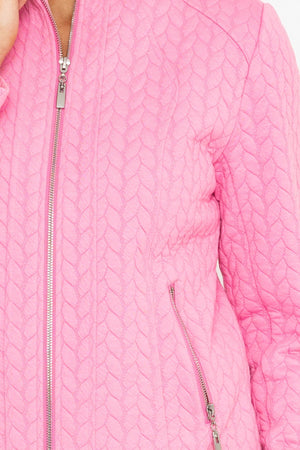 Carraig Donn Textured Jersey Zip Jacket in Pink