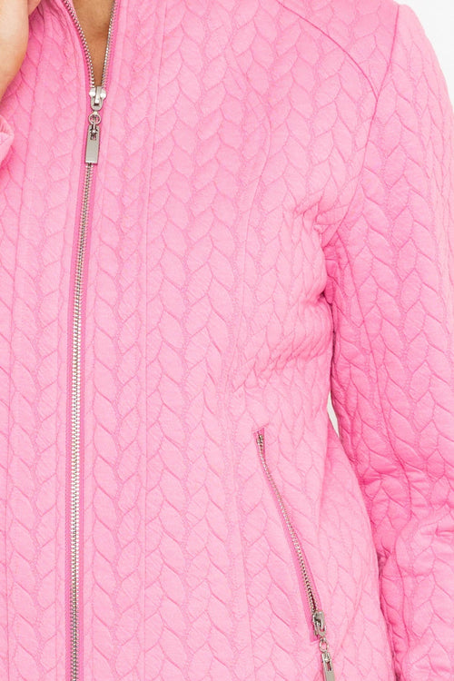 Carraig Donn Textured Jersey Zip Jacket in Pink