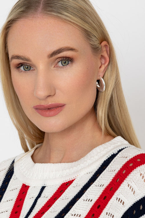 Textured Open Hoop Earrings
