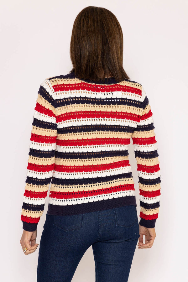 Carraig Donn Textured Stripe Cotton Knit in Multi