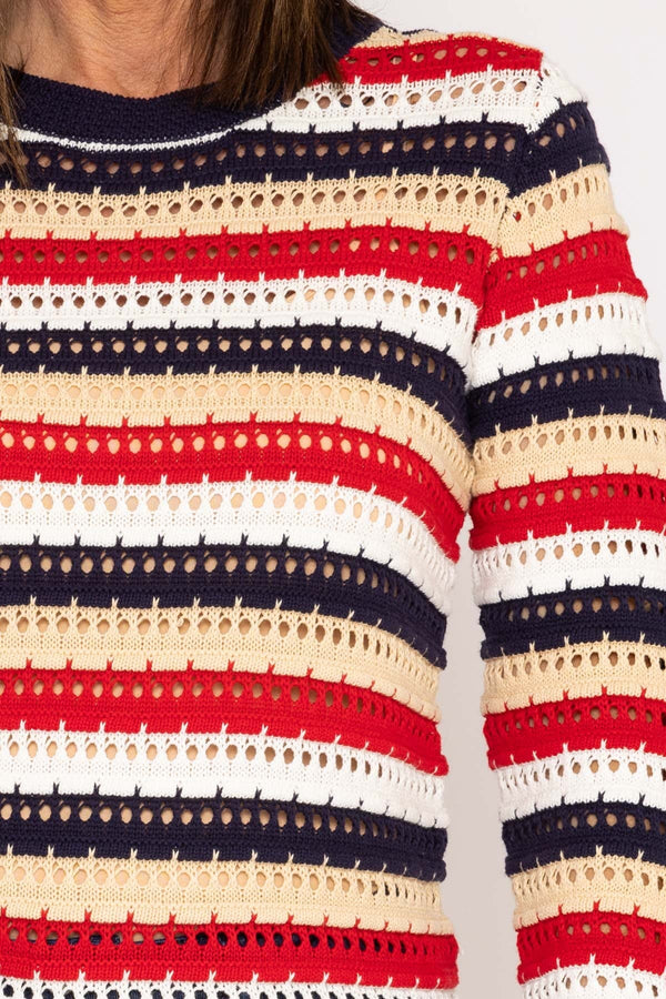 Carraig Donn Textured Stripe Cotton Knit in Multi