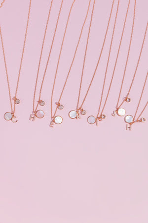 Carraig Donn The "B" Initial Necklace in Rose Gold