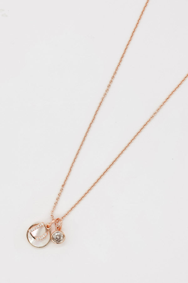 Carraig Donn The "D" Initial Necklace in Rose Gold
