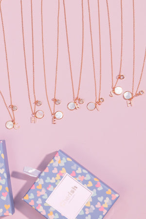 Carraig Donn The "T" Initial Necklace in Rose Gold