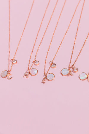 Carraig Donn The "T" Initial Necklace in Rose Gold
