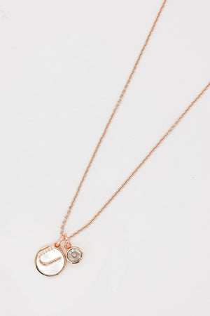 Carraig Donn The "U" Initial Necklace in Rose Gold
