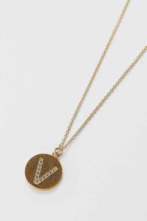 Carraig Donn The "V" Initial Necklace in Gold