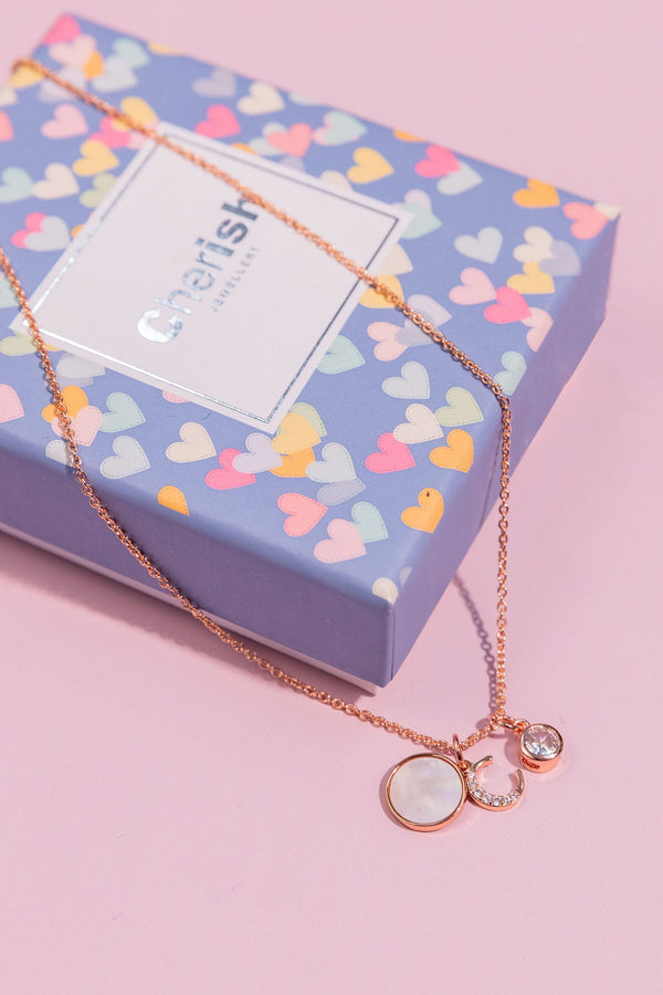 Carraig Donn The "Y" Initial Necklace in Rose Gold