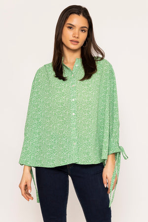 Carraig Donn Tie Sleeve Blouse in Green