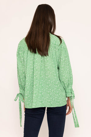 Carraig Donn Tie Sleeve Blouse in Green