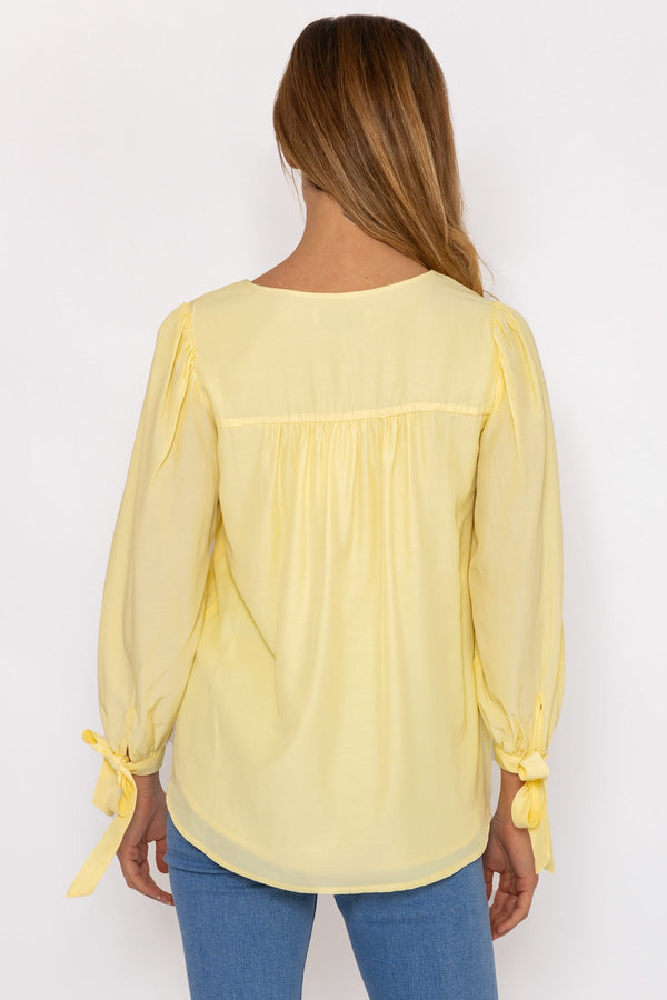 Carraig Donn Tie Sleeve Top in Lemon