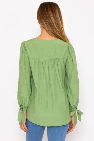 Carraig Donn Tie Sleeve Top in Sage