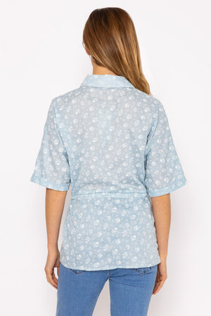 Carraig Donn Tie Waist Blouse in Blue