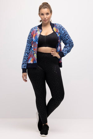 Carraig Donn Tonal Leopard Print Stretch Leggings in Black