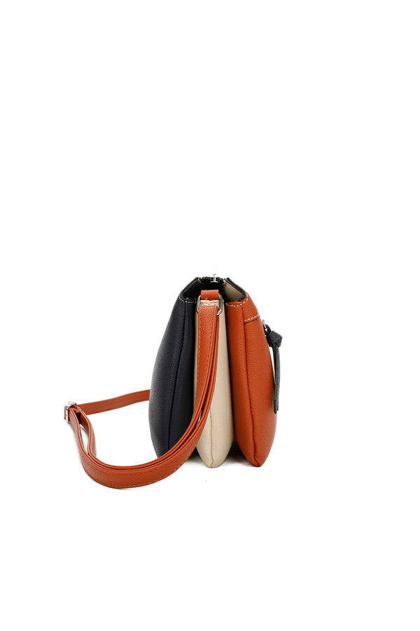 Carraig Donn Triple Compartment Crossbody in Orange