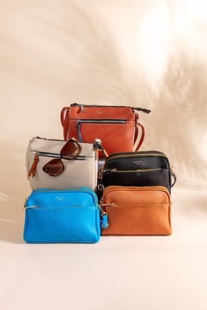 Carraig Donn Triple Compartment Crossbody in Orange