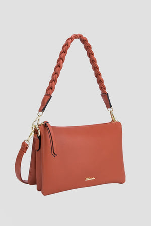 Carraig Donn Triple Gusset Crossbody Bag in Orange