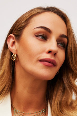Carraig Donn Triple Layer Gold Hoop Earrings