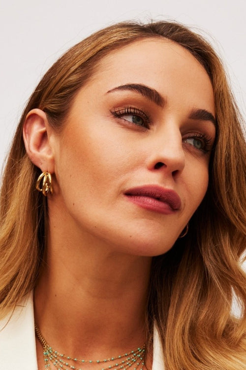 Triple Layer Gold Hoop Earrings
