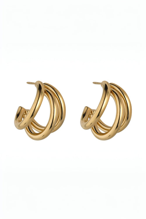 Carraig Donn Triple Layer Gold Hoop Earrings