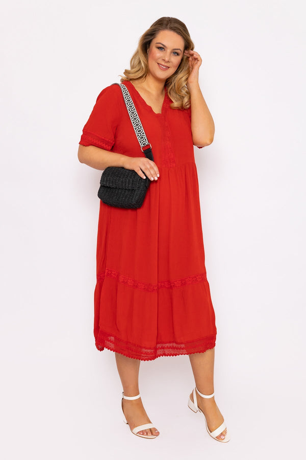 Carraig Donn Tunic Midi Dress in Red