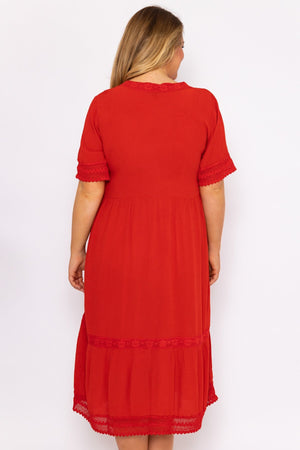 Carraig Donn Tunic Midi Dress in Red