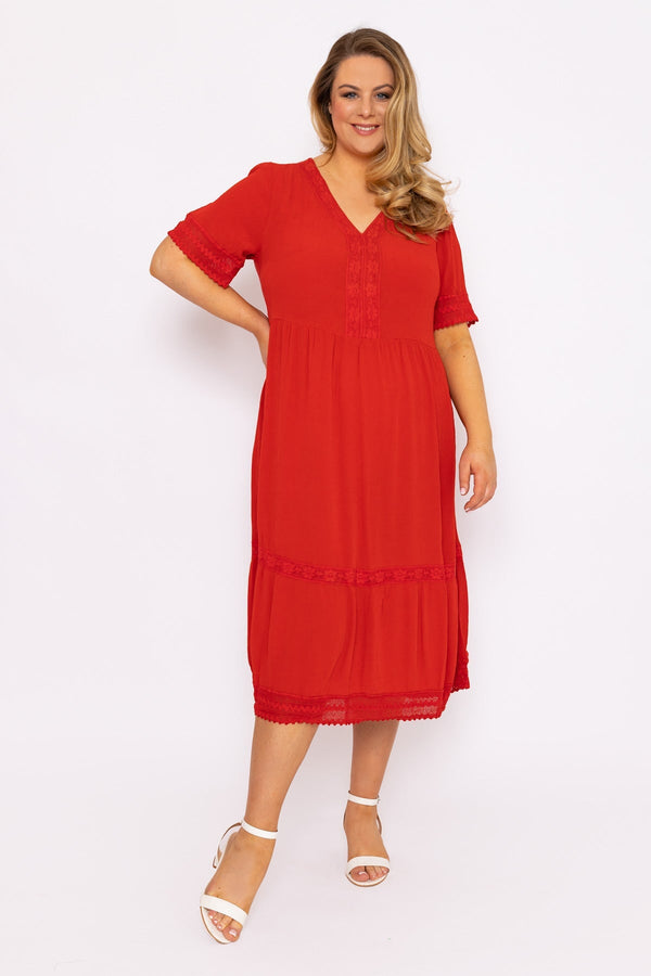 Carraig Donn Tunic Midi Dress in Red