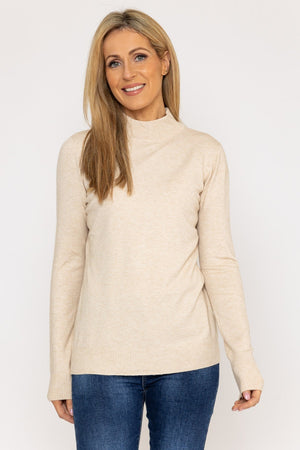 Carraig Donn Turtleneck Knit in Beige