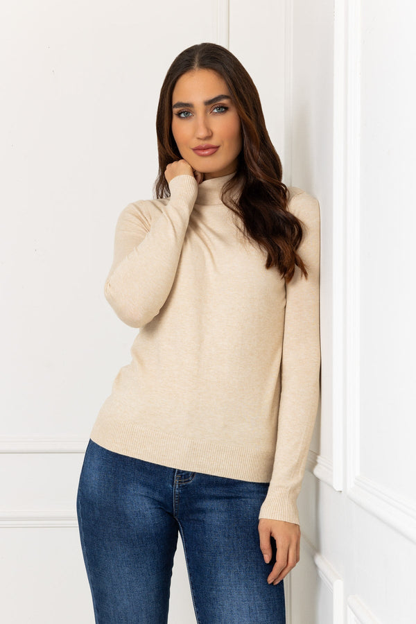 Carraig Donn Turtleneck Knit in Beige