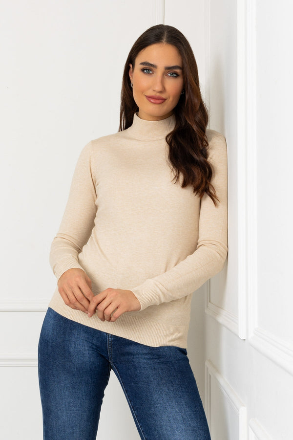Carraig Donn Turtleneck Knit in Beige