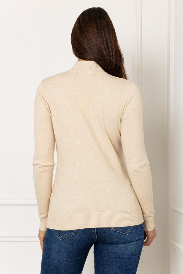 Carraig Donn Turtleneck Knit in Beige