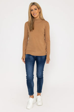 Carraig Donn Turtleneck Knit in Camel