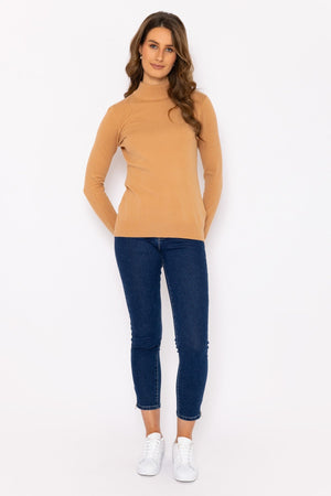 Carraig Donn Turtleneck Knit in Camel