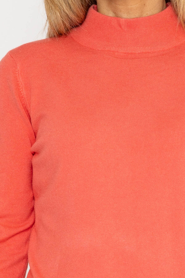 Carraig Donn Turtleneck Knit in Coral