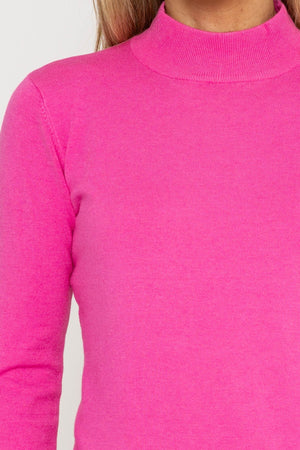 Carraig Donn Turtleneck Knit in Fluo Pink