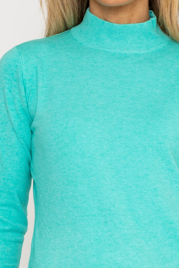 Carraig Donn Turtleneck Knit in Lagoon