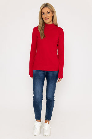 Carraig Donn Turtleneck Knit in Red