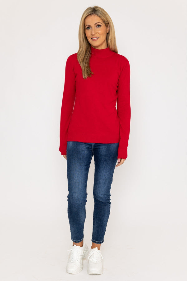 Carraig Donn Turtleneck Knit in Red