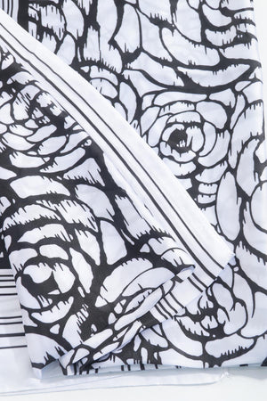 Carraig Donn Two Tone Floral Scarf in Black