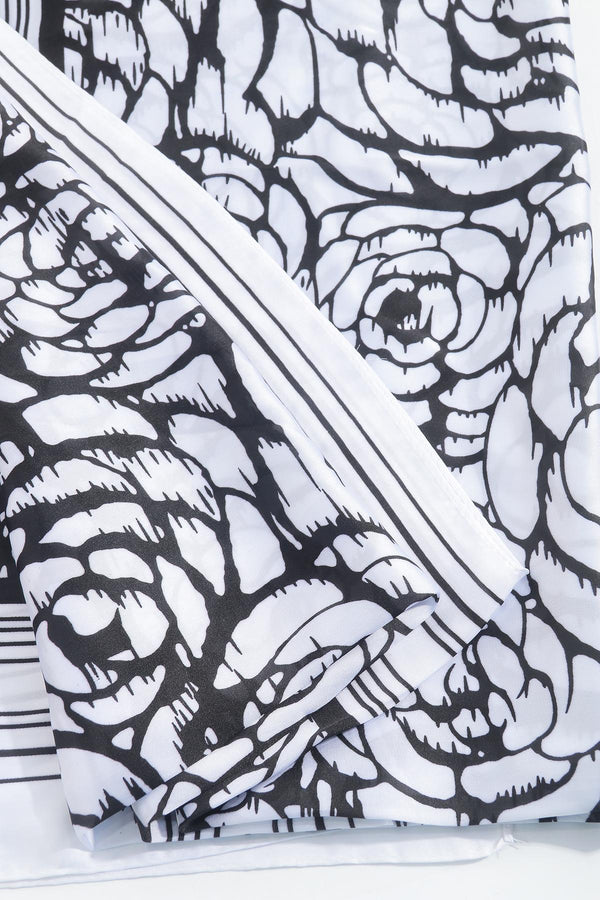 Carraig Donn Two Tone Floral Scarf in Black