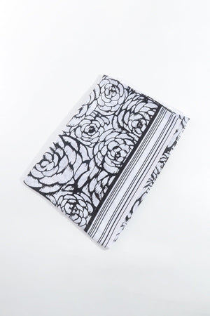 Carraig Donn Two Tone Floral Scarf in Black